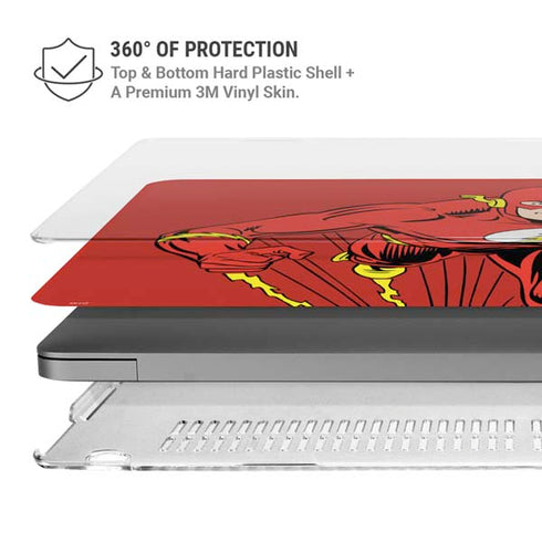 DC Comics The Flash Classic Action Pose Art MacBook Pro 14in (2021-24) Case plus Skin