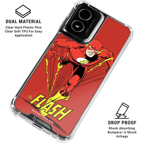 DC Comics The Flash Classic Action Pose Art Moto G Power 5G (2024) Clear Case