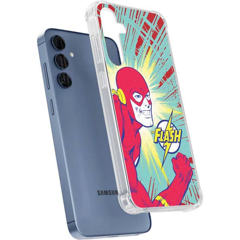DC Comics The Flash Classic Art Smile Blast Galaxy A55 5G Clear Case