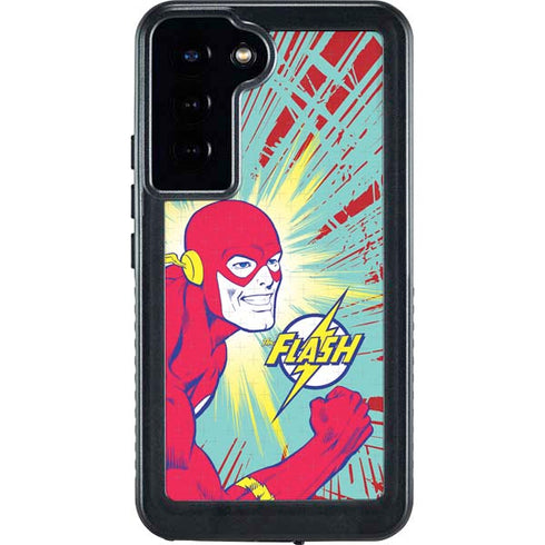 DC Comics The Flash Classic Art Smile Blast Galaxy S24 Plus Waterproof Case