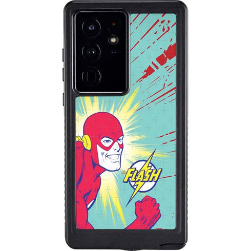 DC Comics The Flash Classic Art Smile Blast Galaxy S24 Ultra Waterproof Case
