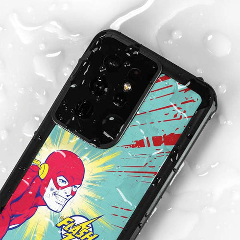 DC Comics The Flash Classic Art Smile Blast Galaxy S24 Ultra Waterproof Case