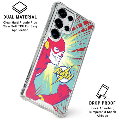 DC Comics The Flash Classic Art Smile Blast Galaxy S25 Ultra Clear Case