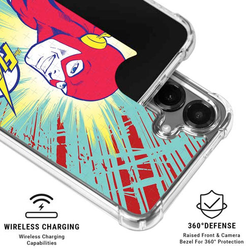 DC Comics The Flash Classic Art Smile Blast Galaxy S26 Plus Clear Case