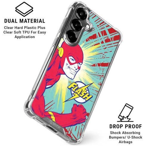 DC Comics The Flash Classic Art Smile Blast Galaxy S26 Plus Clear Case