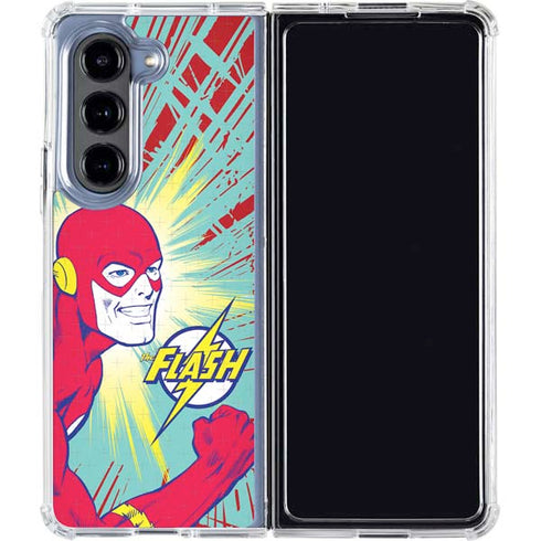 DC Comics The Flash Classic Art Smile Blast Galaxy Z Fold5 5G Clear Case