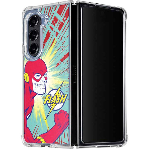 DC Comics The Flash Classic Art Smile Blast Galaxy Z Fold5 5G Clear Case