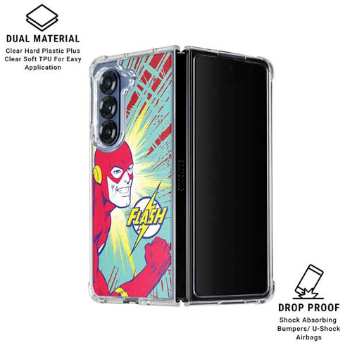 DC Comics The Flash Classic Art Smile Blast Galaxy Z Fold6 Clear Case