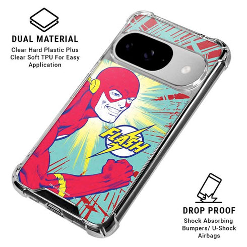 DC Comics The Flash Classic Art Smile Blast Google Pixel 10 Clear Case