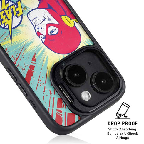 DC Comics The Flash Classic Art Smile Blast iPhone 14 Plus Kickstand Case