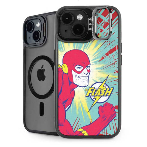 DC Comics The Flash Classic Art Smile Blast iPhone 15 Plus Kickstand Case