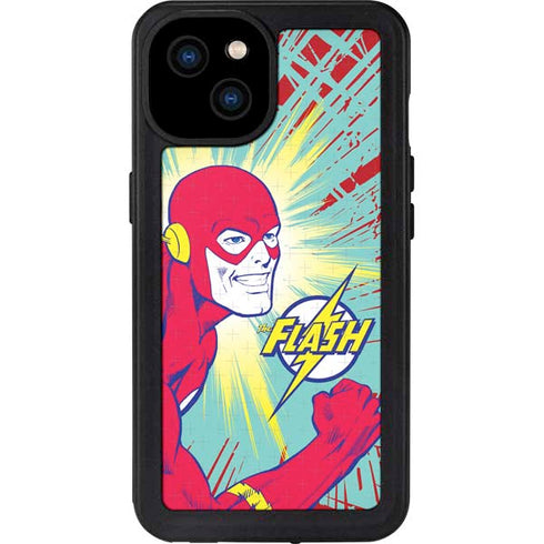 DC Comics The Flash Classic Art Smile Blast iPhone 15 Plus Waterproof Case