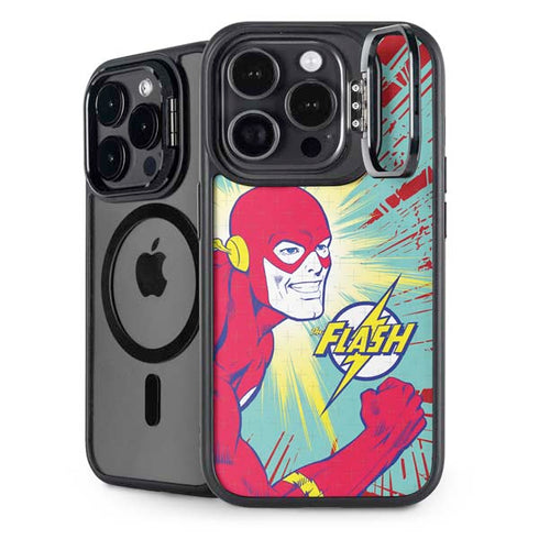 DC Comics The Flash Classic Art Smile Blast iPhone 15 Pro Max Kickstand Case