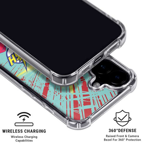 DC Comics The Flash Classic Art Smile Blast iPhone 16 Clear Case