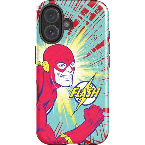 DC Comics The Flash Classic Art Smile Blast iPhone 16 Magsafe Impact Case