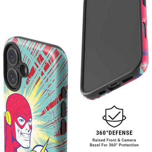 DC Comics The Flash Classic Art Smile Blast iPhone 16 Magsafe Impact Case
