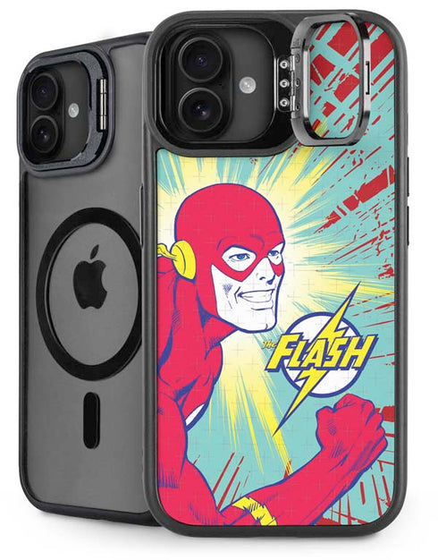 DC Comics The Flash Classic Art Smile Blast iPhone 16 Plus Kickstand Case