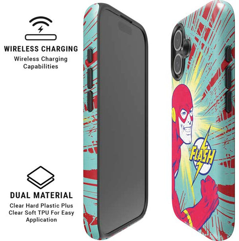 DC Comics The Flash Classic Art Smile Blast iPhone 16 Plus Magsafe Impact Case