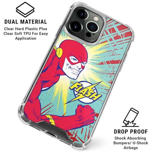 DC Comics The Flash Classic Art Smile Blast iPhone 16 Pro Clear Case