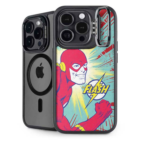 DC Comics The Flash Classic Art Smile Blast iPhone 16 Pro Max Kickstand Case