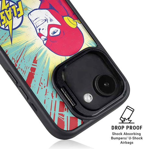 DC Comics The Flash Classic Art Smile Blast iPhone 16e Kickstand Case