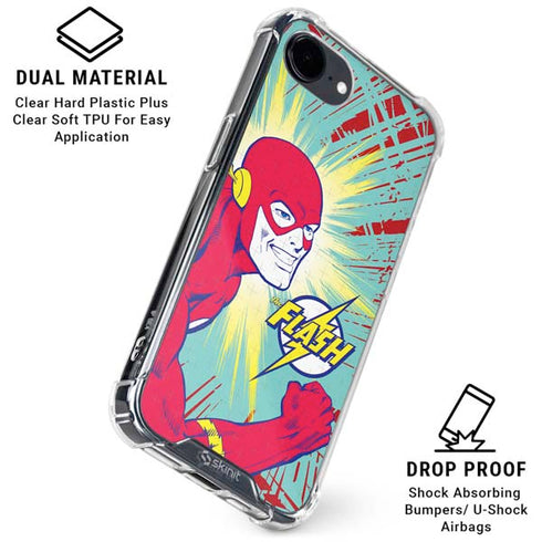 DC Comics The Flash Classic Art Smile Blast iPhone 16e Clear Case