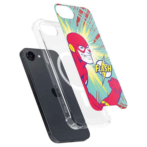 DC Comics The Flash Classic Art Smile Blast iPhone 16e MagSafe Case