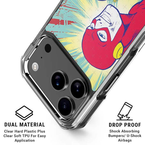 DC Comics The Flash Classic Art Smile Blast iPhone 18 Pro Clear Case