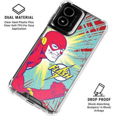 DC Comics The Flash Classic Art Smile Blast Moto G Power 5G (2024) Clear Case