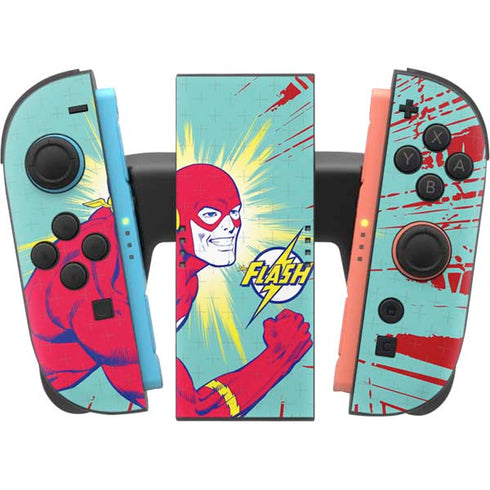 DC Comics The Flash Classic Art Smile Blast Nintendo Switch 2 (2025) Joy-Con Controller Skin