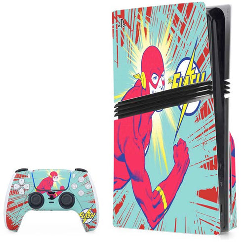 DC Comics The Flash Classic Art Smile Blast PS5 Pro Disk Bundle Skin