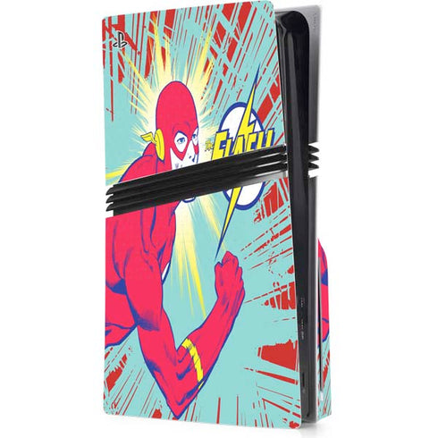 DC Comics The Flash Classic Art Smile Blast PS5 Pro Disk Console Skin
