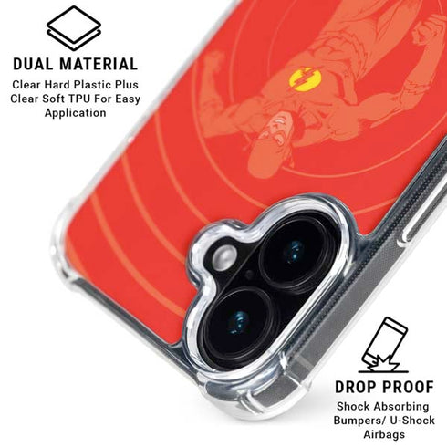 DC Comics The Flash Classic Art Pose iPhone 16 Plus Clear Case