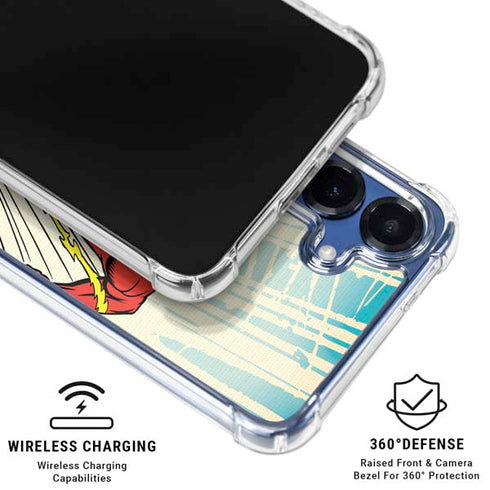 DC Comics The Flash Classic Art Sprint Pose Galaxy S25 Clear Case