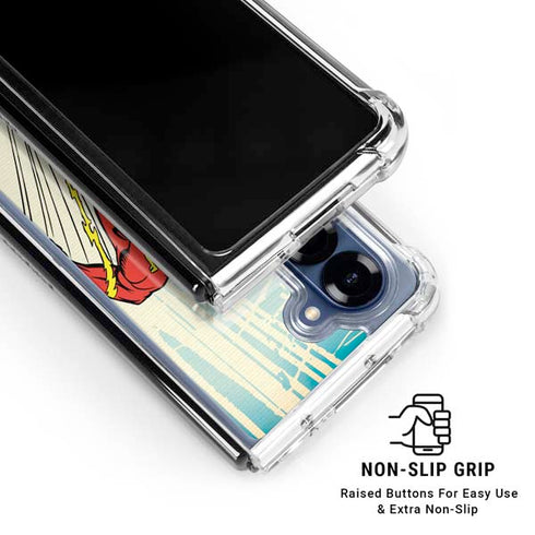 DC Comics The Flash Classic Art Sprint Pose Galaxy Z Fold6 Clear Case