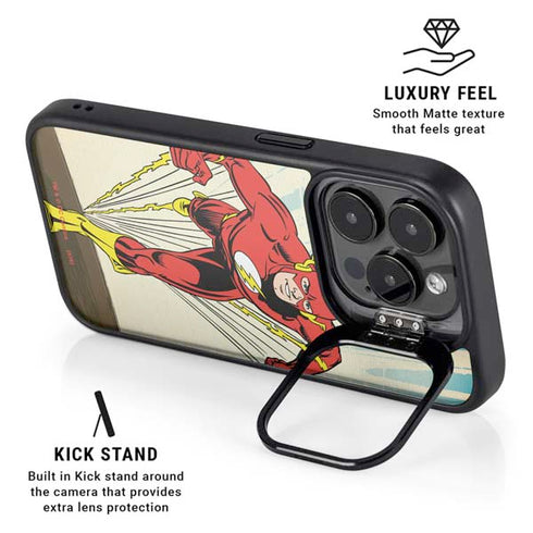 DC Comics The Flash Classic Art Sprint Pose iPhone 14 Pro Max Kickstand Case