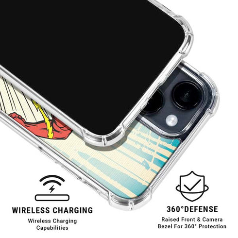 DC Comics The Flash Classic Art Sprint Pose iPhone 15 Clear Case