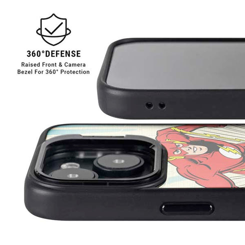 DC Comics The Flash Classic Art Sprint Pose iPhone 15 Plus Kickstand Case