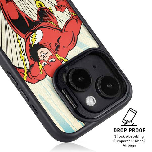 DC Comics The Flash Classic Art Sprint Pose iPhone 15 Plus Kickstand Case