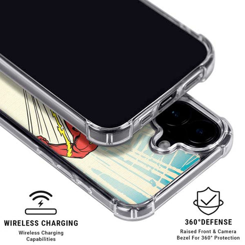 DC Comics The Flash Classic Art Sprint Pose iPhone 16 Clear Case