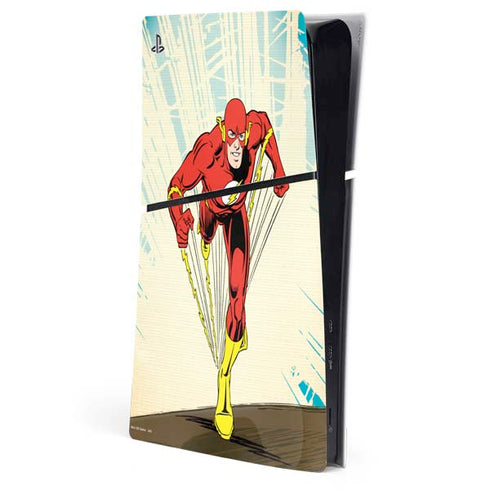 DC Comics The Flash Classic Art Sprint Pose PS5 Slim Digital Edition Console Skin