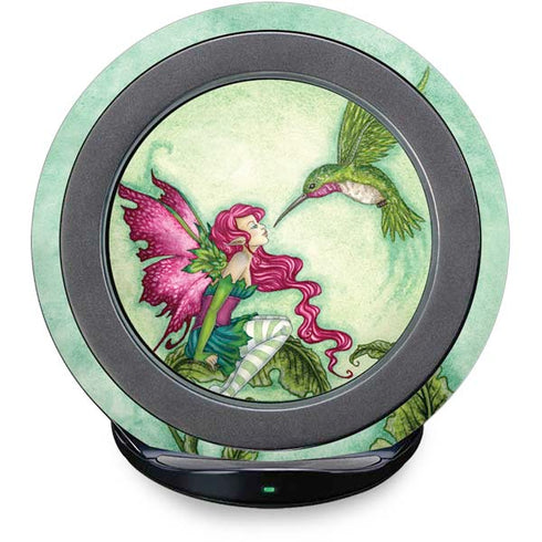 Flirting Fairy and Hummingbird by Amy Brown Fast Charge Wireless Charging Stand Skin