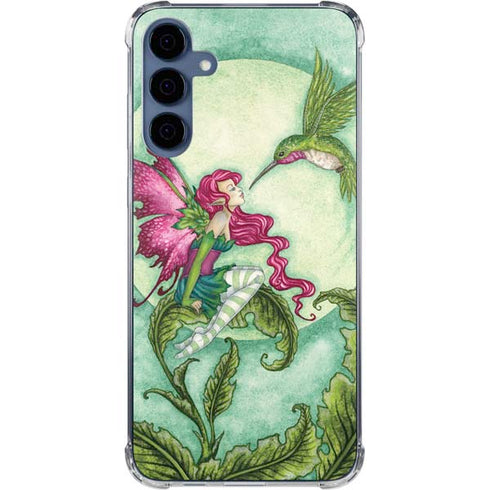 Flirting Fairy and Hummingbird by Amy Brown Galaxy A55 5G Clear Case