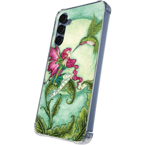 Flirting Fairy and Hummingbird by Amy Brown Galaxy A55 5G Clear Case