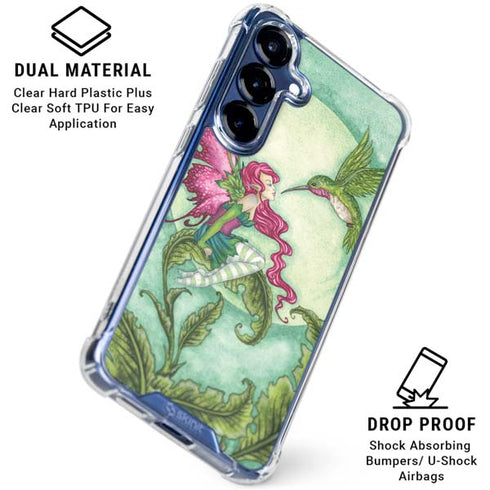 Flirting Fairy and Hummingbird by Amy Brown Galaxy S25 Clear Case