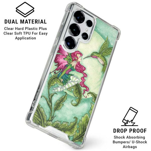 Flirting Fairy and Hummingbird by Amy Brown Galaxy S25 Ultra Clear Case