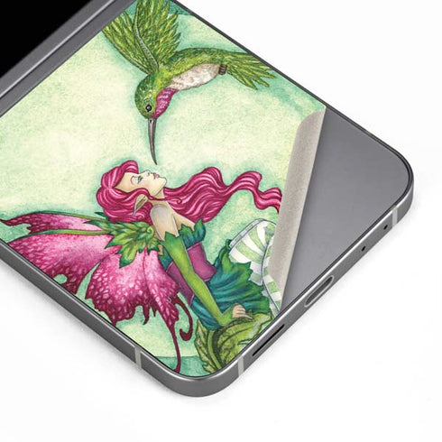 Flirting Fairy and Hummingbird by Amy Brown Galaxy Z Flip6 Skin