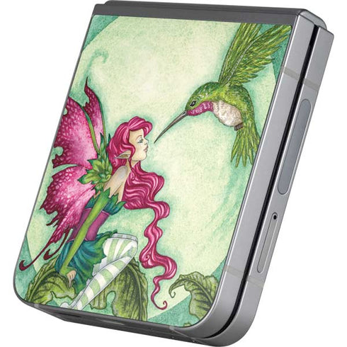 Flirting Fairy and Hummingbird by Amy Brown Galaxy Z Flip6 Skin