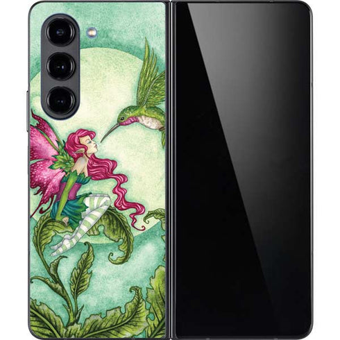 Flirting Fairy and Hummingbird by Amy Brown Galaxy Z Fold5 5G Skin