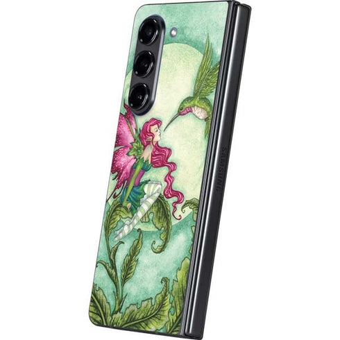 Flirting Fairy and Hummingbird by Amy Brown Galaxy Z Fold5 5G Skin